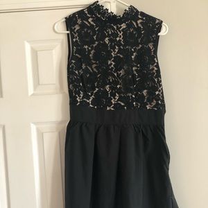 Black lace mini dress